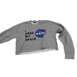 I Need My Space NASA Cropped Crew Neck